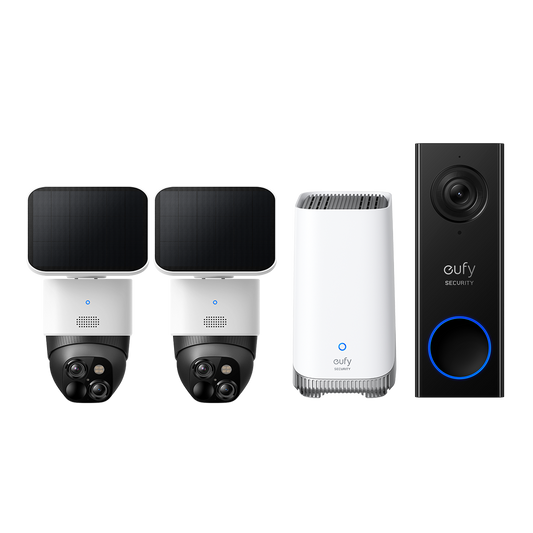 SoloCam S340 (confezione da 2 cam) + HomeBase S380 (HomeBase 3) + eufy Security Videocitofono C30