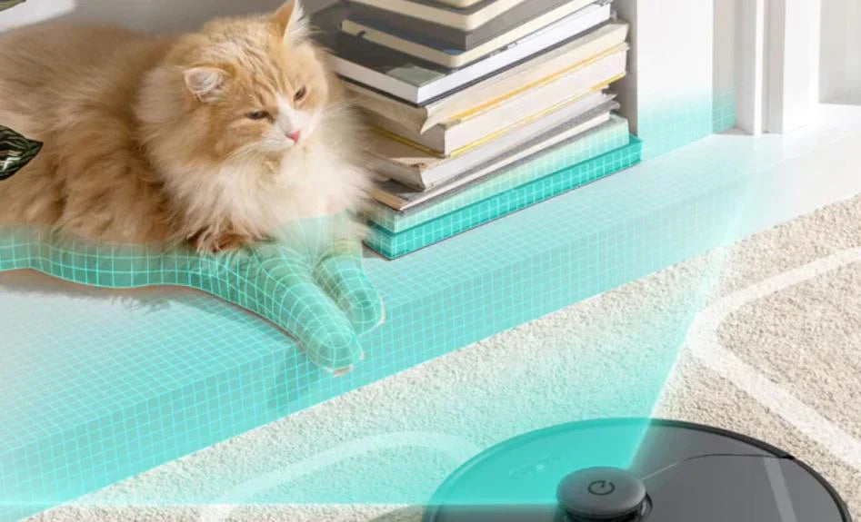 eufy clean x8 pro laser navigation and a cat