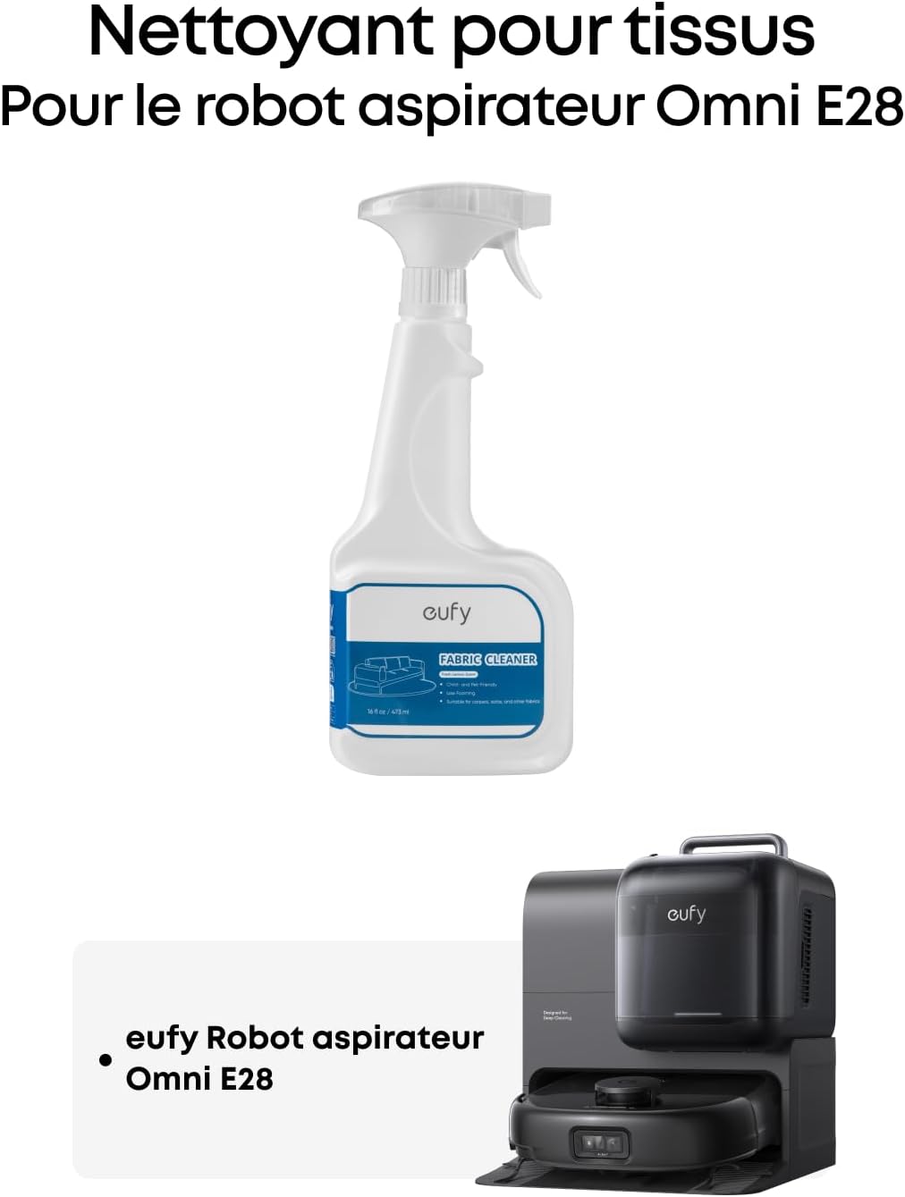 eufy Soluzione detergente per pavimenti duri RoboVac, rapporto di diluizione 1:200, 473 ml, detergente ecologico a base vegetale, compatibile con E25/E28