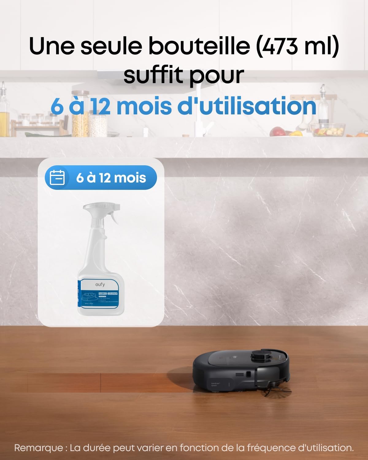 eufy Soluzione detergente per pavimenti duri RoboVac, rapporto di diluizione 1:200, 473 ml, detergente ecologico a base vegetale, compatibile con E25/E28