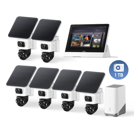 eufyCam S4 Kit 6 Telecamere(HomeBase S380)+Smart Display+1TB Hard Drive