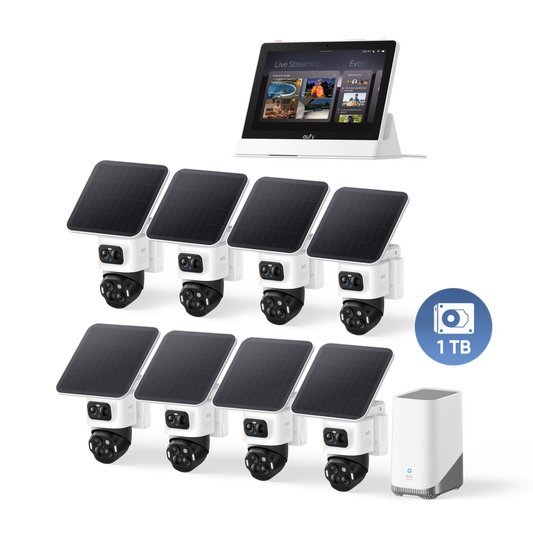 eufyCam S4 Kit 8 Telecamere(HomeBase S380)+Smart Display+1TB Hard Drive