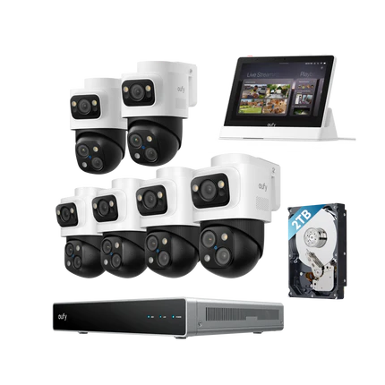 eufy PoE Bullet-PTZ-Kamera S4 6-Cam kit+Smart Display